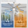72 Inch Ceiling Fans with Lights, Large Farmhouse Ceiling Fans with Remote, Walnut&Gray Ceiling Fan Fixtures with Bright LED Light for Living Room, Bedroom, Kitchen