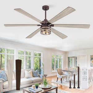 818wRISLitL._AC_SL1500_.jpg 65 Inch Farmhouse Ceiling Fans with Lights and Remote,Industrial Large Ceiling Fan with 6-Speed Reversible DC Motor and 6 Dual Finish Blades,Oil Bronze Ceiling Fan with Light for Living Bedroom Patio