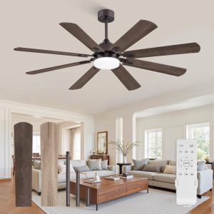 819dgNYPwL._AC_SL1500_.jpg 62 Inch Ceiling Fans with Lights, Oil Bronze Modern Ceiling Fan with Remote,Large Farmhouse Indoor & Outdoor Ceiling Fan with 8 Dual Finish Blades, Quiet DC Motor, Bright LED Light