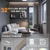 Ceiling Fans with Lights, 32 Inch Low Profile Ceiling Fan with Light and Remote/APP Control, Flush Mount, Dimmable, Qiuet DC Motor, Silver Small Indoor Ceiling Fan for Bedroom, Kitchen