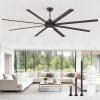 100 Inch Large Ceiling Fans Industrial Ceiling Fan Outdoor with Lights, Remote, 8 Aluminum Blades, DC Motor, 6-Speed, Black, for Living Room, Garage, Shop, Porch(Oil-Bronze)