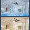 Industrial Ceiling Fan with Bright Lights - Remote/APP Control, High CFM, Extra Large Shop Ceiling Fan for Covered Outdoor Patio, Gym, Black