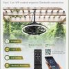 Outdoor Ceiling Fans with Light for Patios, 20" Weatherproof Plug in Ceiling Fan, Gazebo Fan Remote&APP Control, 3CCT Dimmable,Caged Ceiling Fan with Hanging Hook for Porch, Pergola,Canopy