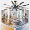 72 Inch Large Ceiling Fan Without Light, Modern Indoor/Outdoor Ceiling Fans No Light with Remote,6-Speed Reversible Quiet DC Motor, 10 Blade for Bedroom,Living Room,Patio,Garage(Black)