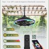 Outdoor RGB Ceiling Fans with Light for Patios, 20" Waterproof Plug in Ceiling Fan, Gazebo Fan Remote&APP Control, 3CCT Dimmable,Caged Ceiling Fan with Hanging Hook for Porch, Pergola