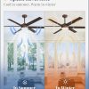 60 Inch Ceiling Fans with Lights and Remote, Reversible 6 Blades, Dimmable, 3000K-6000K Adjustable, Outdoor Ceiling Fans for Patios, Large Ceiling Fan for Indoor or Covered Outdoor, Brown
