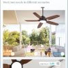 52 Inch Wet Rated Outdoor Ceiling Fan with Lights and Remote,IP65 Hanging Gazebo Fan with 3CCT 6-Speed DC Motor,Brown Waterproof Plug in Ceiling Fan with Cord for Patios Porch Pergola Pavilion