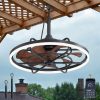 Outdoor Ceiling Fans with Light for Patios, 24" Weatherproof Plug in Ceiling Fan, Gazebo Fan Remote&APP Control, 3CCT Dimmable, Caged Ceiling Fan with Hanging Hook for Porch, Pergola, Canopy