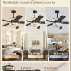 52 Inch Crystal Fandaliers Ceiling Fan with Double-layer LED Light, Chandelier Ceiling fans, 3CCT, 6-Speeds, Quiet DC Motor, Farmhouse Ceiling Fans with Light, Black Ceiling Fan for Bedroom
