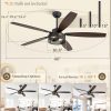 Farmhouse Ceiling Fans with Lights and Remote, 60 Inch Industrial Black Caged Ceiling Fans for Living Room Bedroom Kitchen, 6 Speed Reversible Quiet DC Motor, Dual Finish 5 Blades