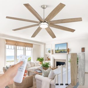 81Eon8rzp3L._AC_SL1500_.jpg 72 Inch Ceiling Fans with Lights, Large Farmhouse Ceiling Fans with Remote, Walnut&Gray Ceiling Fan Fixtures with Bright LED Light for Living Room, Bedroom, Kitchen