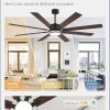 42 Inch Modern Low Profile Ceiling Fan and 72 Inch Large Ceiling Fans with Lights, 3CCT, 6-Speeds, Quiet DC Motor, Black Modern Ceiling Fan for Bedroom Living Room Kitchen Patio