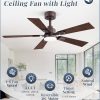 2 Pack of 42 Ceiling Fans with Lights and Remote, Modern Low Profile Ceiling Fans with Dimmable 3CCT Quiet DC Motor, Reversible Celing Fan with 6-Speeds Timer for Bedroom, Oil Bronze