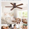 42 Inch Low Profile Ceiling Fan no Lights, Brown Farmhouse Ceiling Fan with Remote, 6-Speeds, Quiet Reversible DC Motor, Indoor/Outdoor Ceiling Fans with Remote for Bedroom, Patio, Living Room