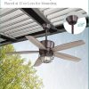 Outdoor Ceiling Fans with Lights and Remote Control,IP65 Wet Rated Waterproof Ceiling Fan with 6-Speed DC Motor, Farmhouse Gazebo Fan for Porch Patios PavilionOil-Bronze