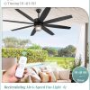 Outdoor Ceiling Fans with Lights and Remote Control,IP65 Wet Rated Waterproof Ceiling Fan with 6-Speed DC Motor, Farmhouse Gazebo Fan for Porch Patios PavilionBlack