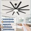 72 inch Large Ceiling Fans with Lights and Remote, Reversible DC Motor,3 CCT, 6 Speed, Modern Ceiling Fan for Living Room Patio, Black