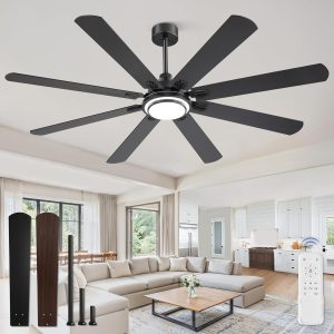 81HHSJPZVL._AC_SL1500_.jpg 72 Inch Ceiling Fans with Lights and Remote, Black Ceiling Fan with 8 Dual-Color Blades, Indoor/Outdoor Large Ceiling Fans, Reversible DC Motor, 6-Speed, 3CCT for Living Room Kitchen Patio