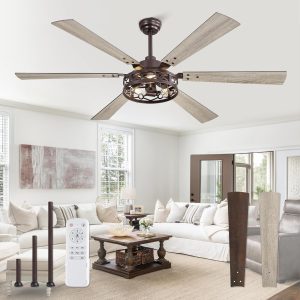 81HOtWFRIL._AC_SL1500_.jpg 65 Inch Ceiling Fan with Lights, Farmhouse Caged Ceiling Fans with Remote,Oil Bronze Industrial Ceiling Fans with Quiet Reversible DC Motor, Large Ceiling Fan for Living Room, Bedroom