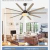 72 inch Large Oil Rubbed Bronze Ceiling Fans with Lights and Remote, Indoor/Outdoor Farmhouse Ceiling Fan with 10 Blades, 32W LED light 3 CCT, 6 Speed Reversible Quiet DC Motor, Dual Finish Blades