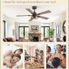 1 Pack Farmhouse 42 Inch Ceiling Fans with Lights, Industrial Caged Ceiling Fans for Bedroom Living Room, Double-Sided 5 Blades Rustic Ceiling Fan-Oil Bronze