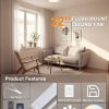 Ceiling Fans with Lights, 32 Inch Low Profile Ceiling Fan with Light and Remote/APP Control, Flush Mount, Dimmable, Qiuet DC Motor, White Small Indoor Ceiling Fan for Bedroom, Kitchen