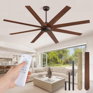 81Nmb3w4ASL._AC_SL1500_.jpg 72 Inch Ceiling Fans No Light with Remote, Walnut Indoor/Outdoor Ceiling Fan Without Light with Quiet Reversible DC Motor, 6 Speeds, 8 Blades Large Ceiling Fan for Living Room Bedroom Patio