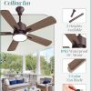 Outdoor Ceiling Fans with Light for Patios, IP65 Waterproof Gazebo Fan, Plug in Ceiling Fan with Remote, 3CCT 6-Speed Oil-Bronze Ceiling Fan with Hanging Hook for Porch, Pergola,Canopy