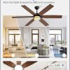 60 Inch Ceiling Fans with Lights, Farmhouse Large Ceiling Fans with Remote, Black&Brown Modern Ceiling Fan with LED Light, Quiet DC Motor for Living Room, Bedroom, Kitchen, Indoor