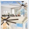 Modern Farmhouse 84 Inch Large Ceiling Fan, 6-Speed Reversible DC Industrial Ceiling Fans with Lights for Shop/Living Room/Covered Outdoor-Oil Rubbed Bronze