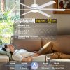 Industrial Ceiling Fan with Lights - Remote & APP Control, Dimmable, DC Motor, Indoor Outdoor Fan for Patio Living Room, White
