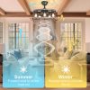 Caged Rustic Farmhouse Ceiling Fan with Lights Remote Control, Reversible Motor, 6 Speeds Ceiling Fan Light Fixture for Dining Room Bedroom