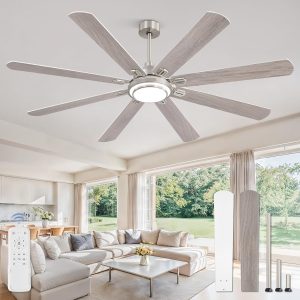 81RRON6x6WL._AC_SL1500_.jpg 72 Inch Ceiling Fans with Lights and Remote, Brushed Nickel Ceiling Fan with 8 Dual-Color Blades, Indoor/Outdoor Large Ceiling Fans, Reversible DC Motor, 6-Speed, 3CCT for Living Porch Patio