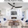 56 Inch Black Ceiling Fan with Lights, Modern 3 Blades Ceiling Fan with Remote/APP Control, Reversible DC Motor, Dimmable 3 CCT, Indoor Outdoor Fan for Covered Patios Living Room