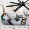60 Inch RGB Ceiling Fans with Lights and Remote&APP Control, Black Smart Ceiling Fan with Quiet Reversible DC Motor, 6 Speeds, 3CCT, Dimmable, Large Ceiling Fan for Living Room Bedroom