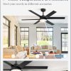 52 Inch Ceiling Fans with Lights and Remote, Reversible 6 Blades, Dimmable, 3000K-6000K Adjustable, Outdoor Ceiling Fans for Patios, Large Ceiling Fan for Indoor or Covered Outdoor, Black