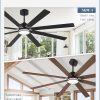 Modern Farmhouse 84 Inch Large Ceiling Fan, 6-Speed Reversible DC Industrial Ceiling Fans with Lights for Shop/Living Room/Covered Outdoor-Black