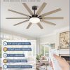 65 inch Large Oil Rubbed Bronze Ceiling Fans with Lights and Remote, Indoor/Outdoor Farmhouse Ceiling Fan with 10 Blades, 32W LED Light 3 CCT, 6 Speed Reversible Quiet DC Motor, Dual Finish Blades