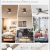 48 Inch Ceiling Fans with Lights and Remote,Outdoor Indoor Modern Flush Mount Ceiling Fan with 3CCT 6-Speed Quiet DC Motor,Small Low Profile Ceiling Fan for Bedroom Living Room Office(Oil Bronze)