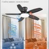 Ceiling Fans with Lights, 42 inch Low Profile Flush Mount Ceiling Fan with Remote/APP Control,Black Modern Ceiling Fan with LED Light for Bedroom Indoor Outdoor-LED Dimmable, 3CCT, 6 Speeds