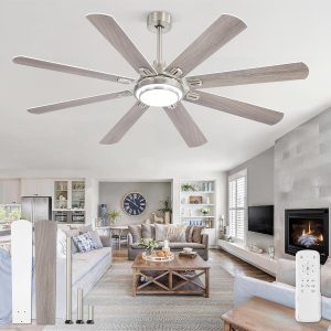 81X9d3TwRpL._AC_SL1500_.jpg 65 Inch Ceiling Fans with Lights and Remote, Brushed Nickel Ceiling Fan with 8 Dual-Color Blades, Indoor/Outdoor Large Ceiling Fans, Reversible DC Motor, 6-Speed, 3CCT for Living Porch Patio