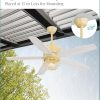 Outdoor Ceiling Fans with Lights and Remote Control,IP65 Wet Rated Waterproof Ceiling Fan with 6-Speed DC Motor, Farmhouse Gazebo Fan for Porch Patios PavilionWhite