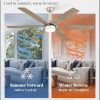 65 Inch Ceiling Fans with Lights, Farmhouse Large Ceiling Fans with Remote, Brown&Grey Modern Ceiling Fan with LED Light, Quiet DC Motor for Living Room, Bedroom, Kitchen, Indoor