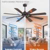 62 Inch Ceiling Fans No Light with Remote, Modern Ceiling Fan without Light, Dual Finish 8 Blades, Reversible DC Motor, 6 Speed, Large Ceiling Fan for Indoor or Covered Outdoor, Oil Bronze