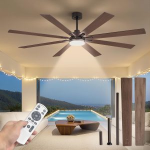 81YXmB2bBjL._AC_SL1500_.jpg 72 Inch Ceiling Fans with Lights and Remote, Dual-Sided Reversible Blades for Versatile Dcor, Quiet DC Motor, 120 Wide-Angle Customized Brightness & 3CCT, Damp Rated for Indoor/Outdoor Use
