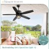 Outdoor Ceiling Fans with Lights and Remote Control,IP65 Wet Rated Waterproof Ceiling Fan with 6-Speed DC Motor, Farmhouse Gazebo Fan for Porch Patios PavilionBlack