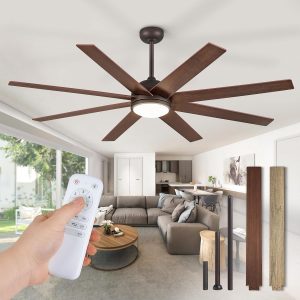 81ZECu-lfL._AC_SL1500_.jpg 65 Inch Ceiling Fans with Lights and Remote, Walnut Indoor/Outdoor Ceiling Fan with Quiet Reversible DC Motor, 6 Speeds, 3CCT, 8 Blades Large Ceiling Fan for Living Room Bedroom Patio