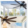 Outdoor Ceiling Fans with Lights and Remote Control, IP65 Wet Rated Waterproof Ceiling Fan with 6-Speed DC Motor, Farmhouse Gazebo Fan for Porch Patios PavilionBlack