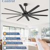 72 Inch Large Ceiling Fan Without Light, Modern Indoor/Outdoor Ceiling Fans No Light with Remote,6-Speed Reversible Quiet DC Motor, 10 Blade for Bedroom,Living Room,Patio,Garage(Black)