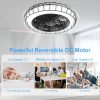 low profile ceiling fan with light: bladeless ceiling fan with light - safety enclosed ceilng fans with cave - Smart ultra low profile ceiling fans with remote & App for outdoor indoor